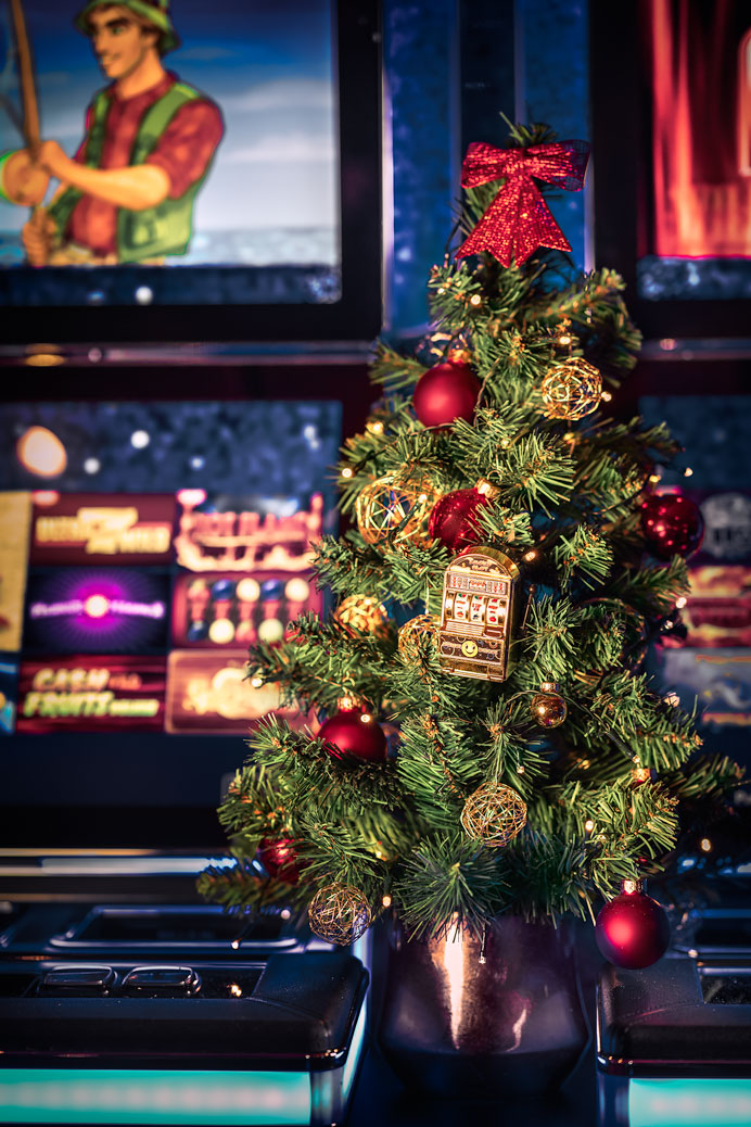 Kleine versierde kerstboom casino