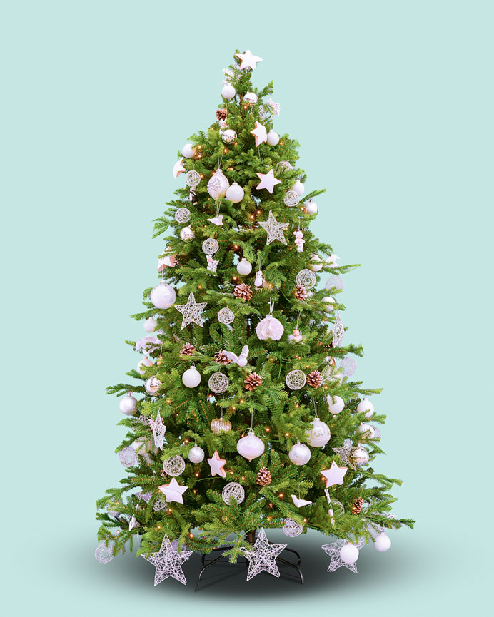 A white christmas met een witte kerstboom